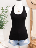 Sweet 16 Women's Black Ribbed Racerback Tank Dress