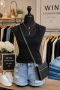 Soho Girls Black Ribbed Racerback Tank