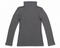 Women's Gray Ribbed Turtleneck Top