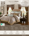 Madison Park Essentials 24-Piece Paisley Comforter Bedding Set with Curtains – Taupe/Gray
