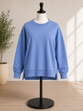 Women's Oversized Crewneck Pullover Sweatshirt – Periwinkle
