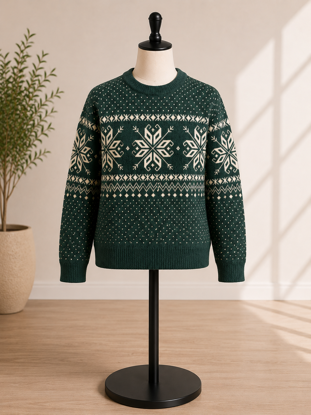 Goodfellow & Co. Men's Fair Isle Crewneck Sweater – Forest Green