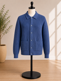 Goodfellow & Co. Men's Ribbed Button-Front Knit Cardigan – Slate Blue