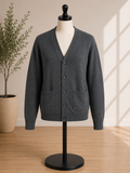 Goodfellow & Co. Men's Button-Front V-Neck Cardigan Sweater – Dark Heather Gray
