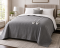 Serta Fleece to Sherpa Heated Electric Blanket – Dual Controllers – Gray