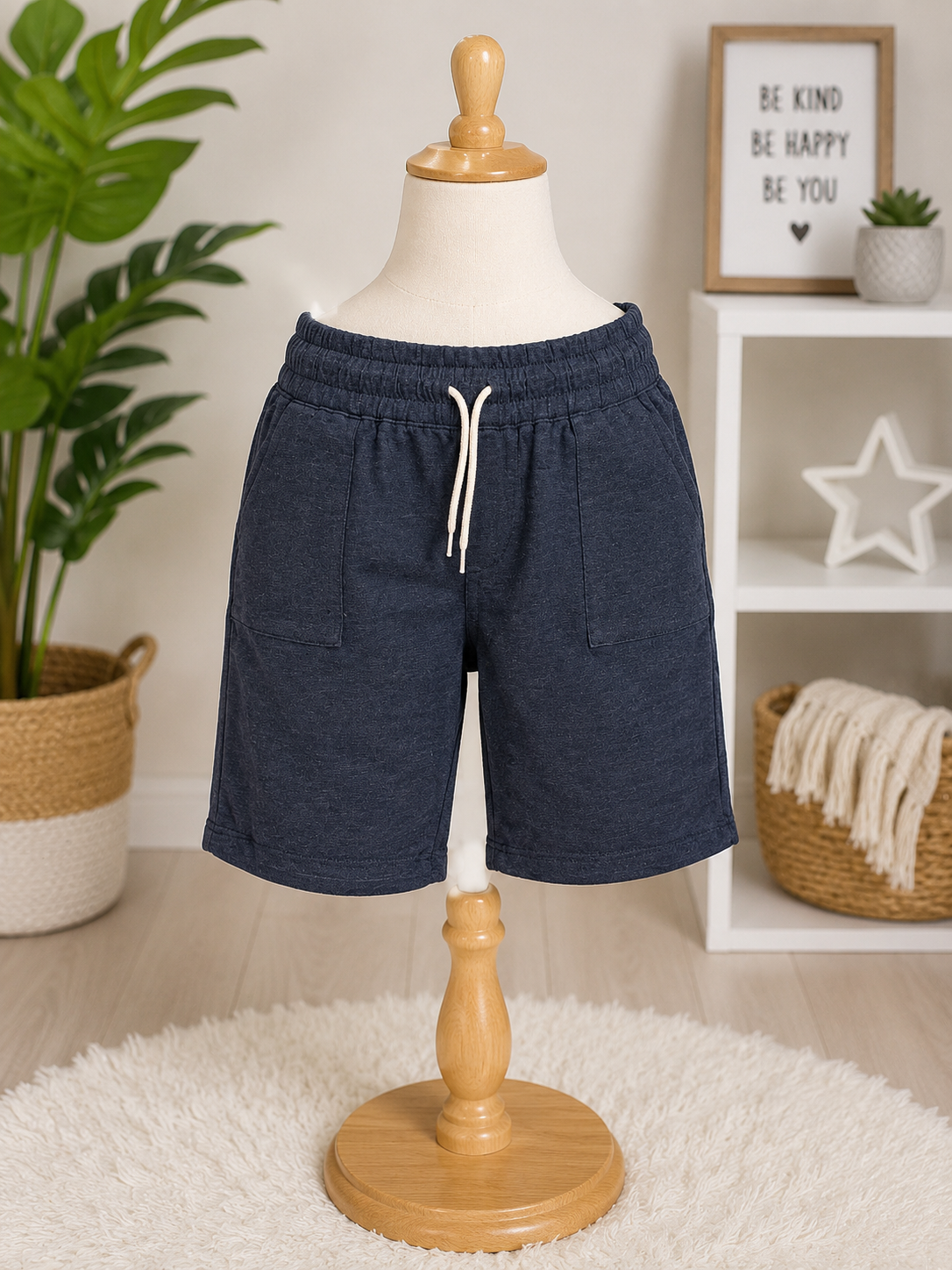 Everyday Comfort Drawstring Shorts – Navy Blue