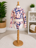 Girls Tie-Dye Long Sleeve Rash Guard Swimsuit Set