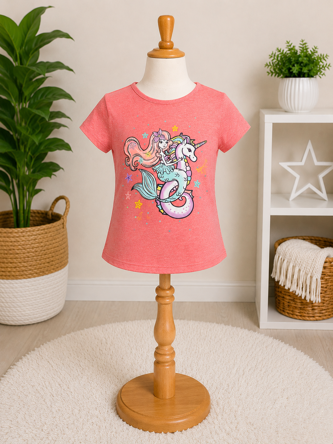 Magical Mermaid & Unicorn Girls Graphic Tee