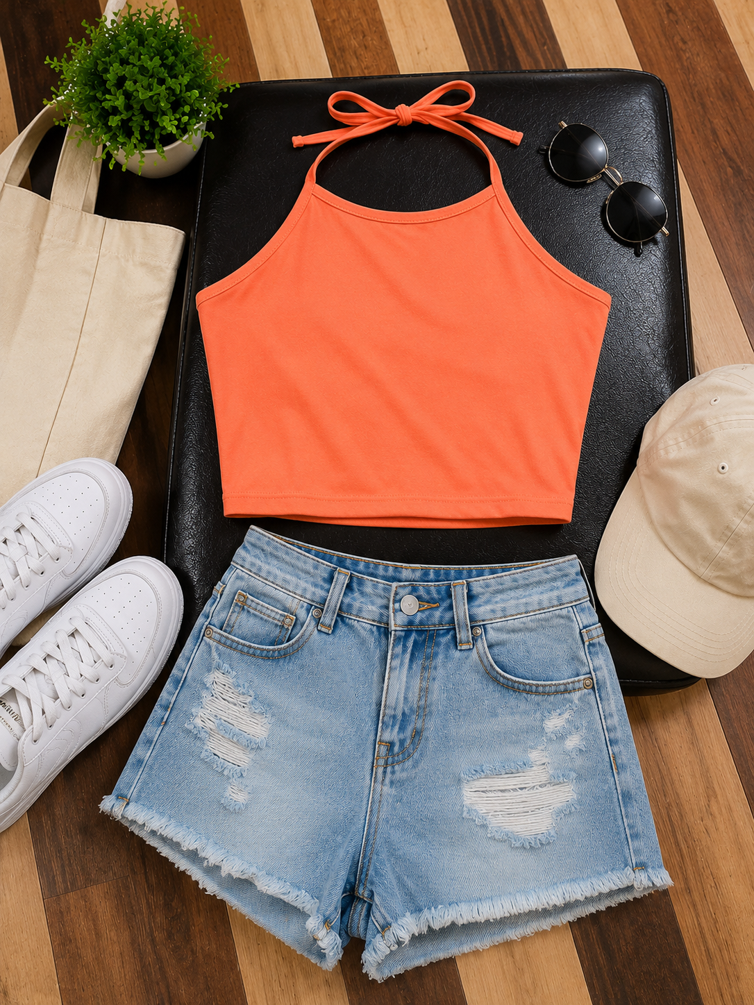Sunset Escape Halter Crop Top