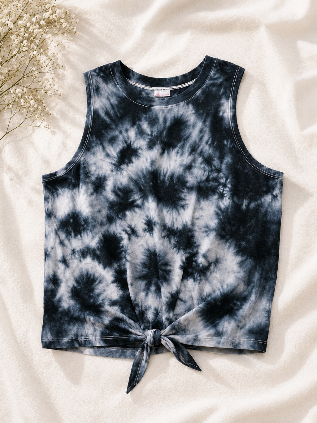 Midnight Mist Tie-Front Tank