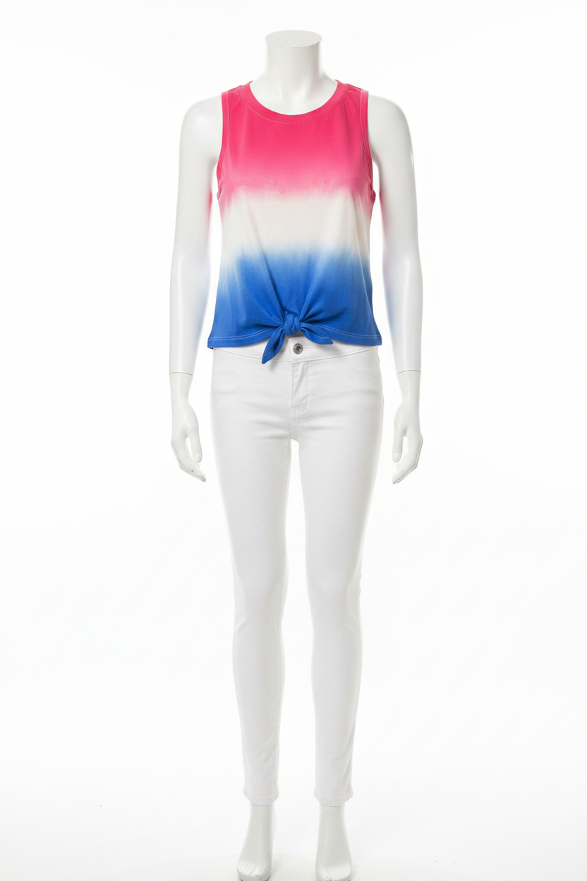 Sunset Splash Tie-Front Tank