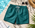 Ocean Current Diamond Print Swim Trunks