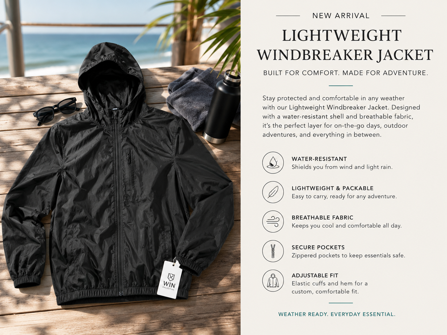 lightweight Windbreaker jacket