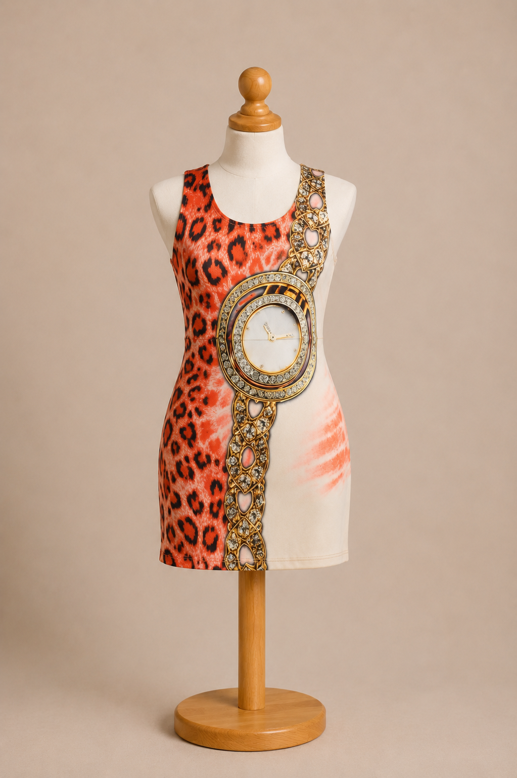 Timeless Glamour Print Mini Dress