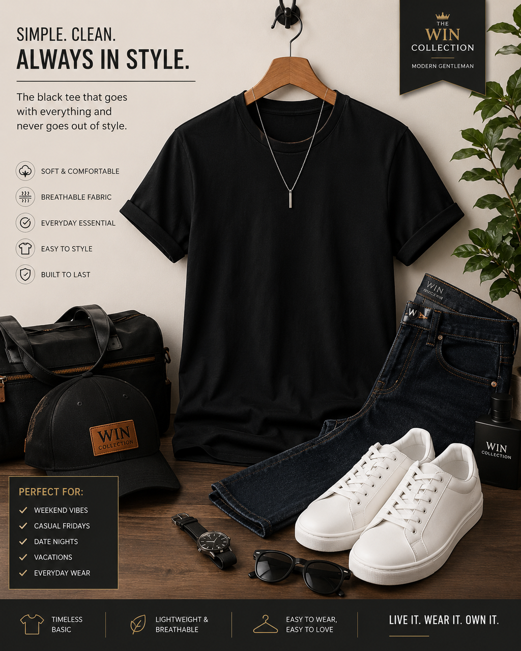 Midnight Essential Crew Tee