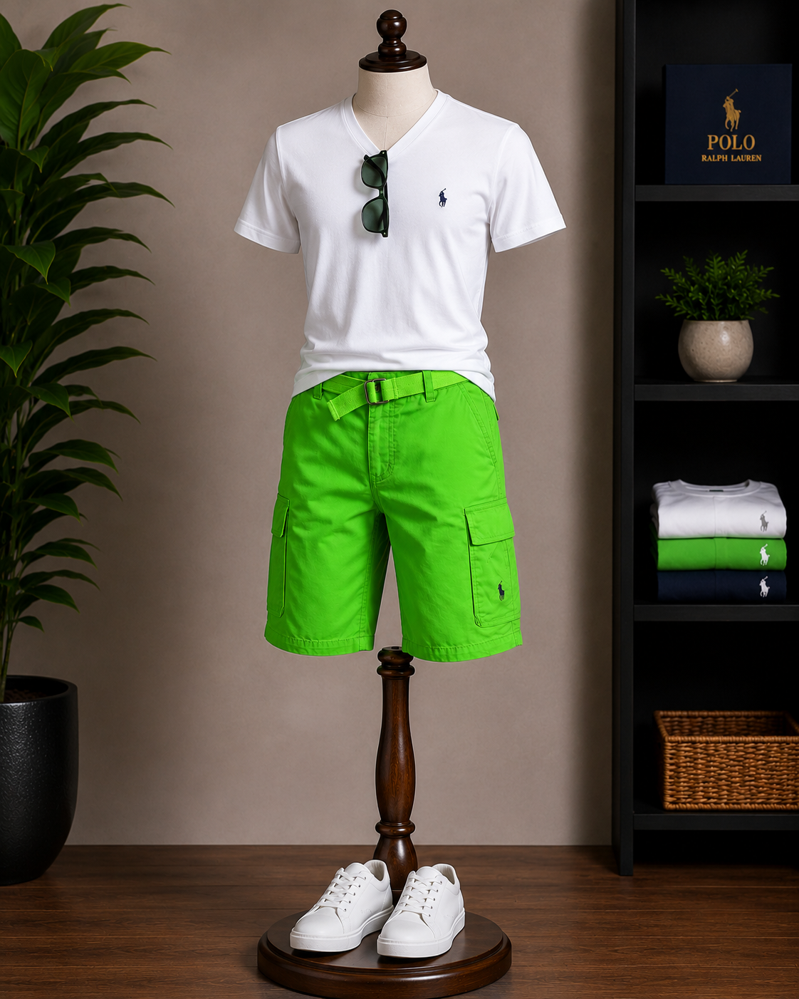 Polo Ralph Lauren Neon Green Cargo Shorts