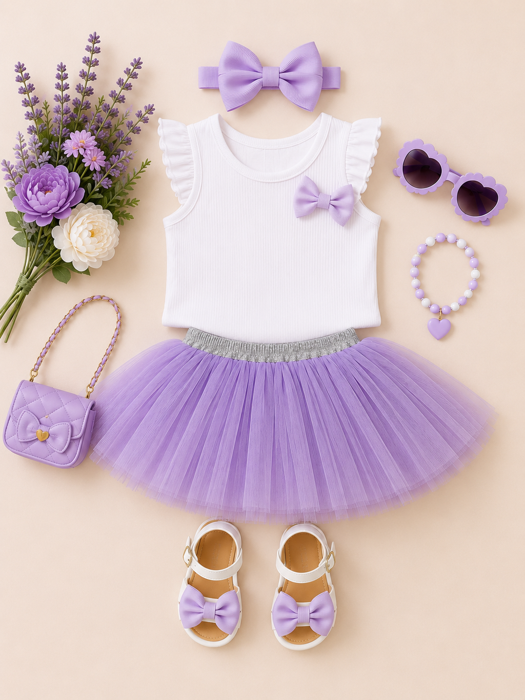 Lavender Twirl Tutu Skirt for Little Girls