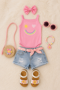 Rainbow Smiles Pink Sunshine Onesie for Baby Girls