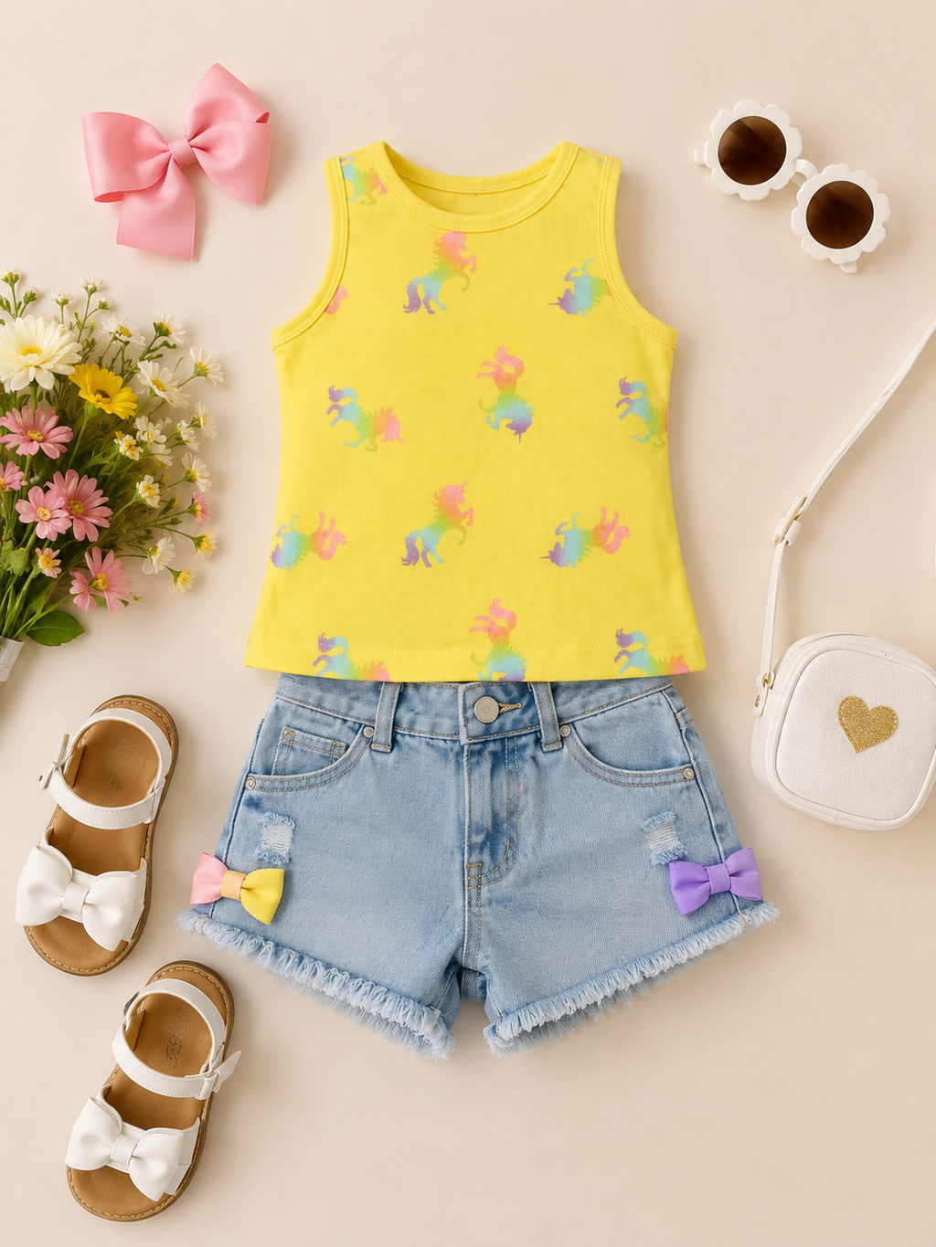 Sunshine Unicorn Tank Top for Toddler Girls