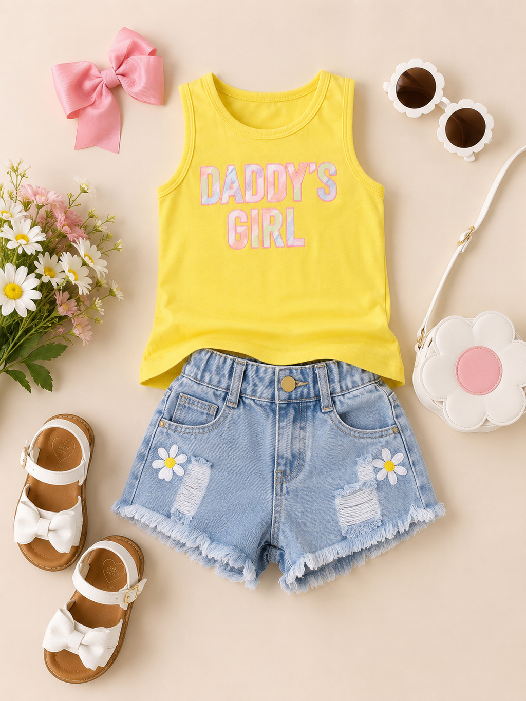 Daddy’s Girl Yellow Tank Top for Toddler Girls