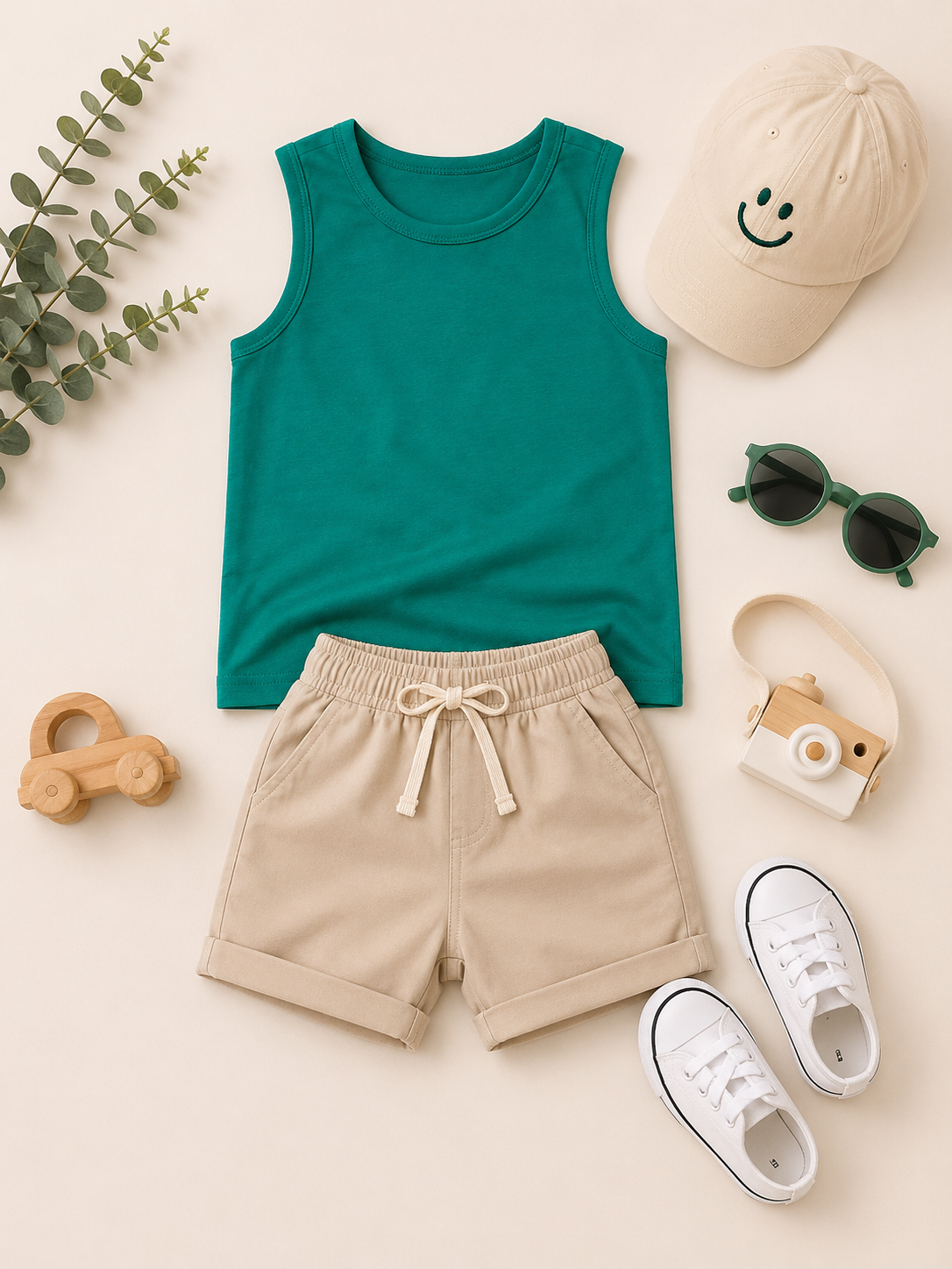 Sunny Days Green Tank Top for Boys