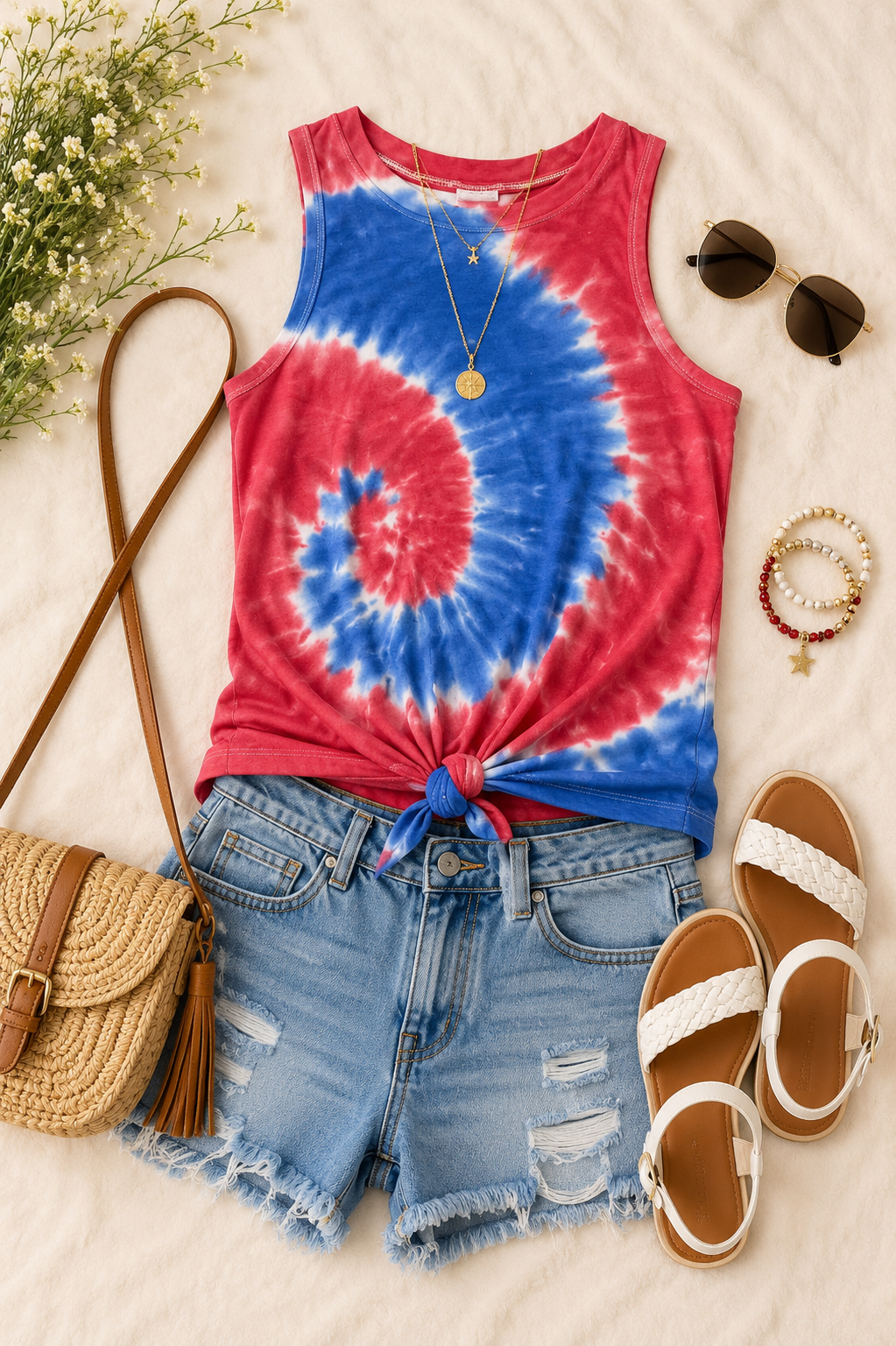 Freedom Swirl Tie-Dye Tank