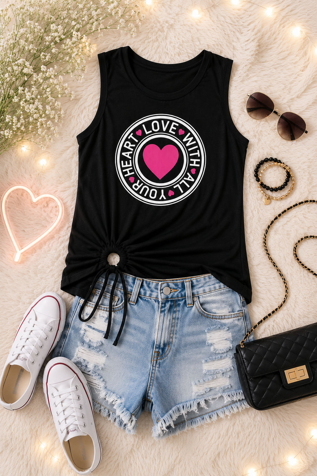 Heart Full Graphic Tank