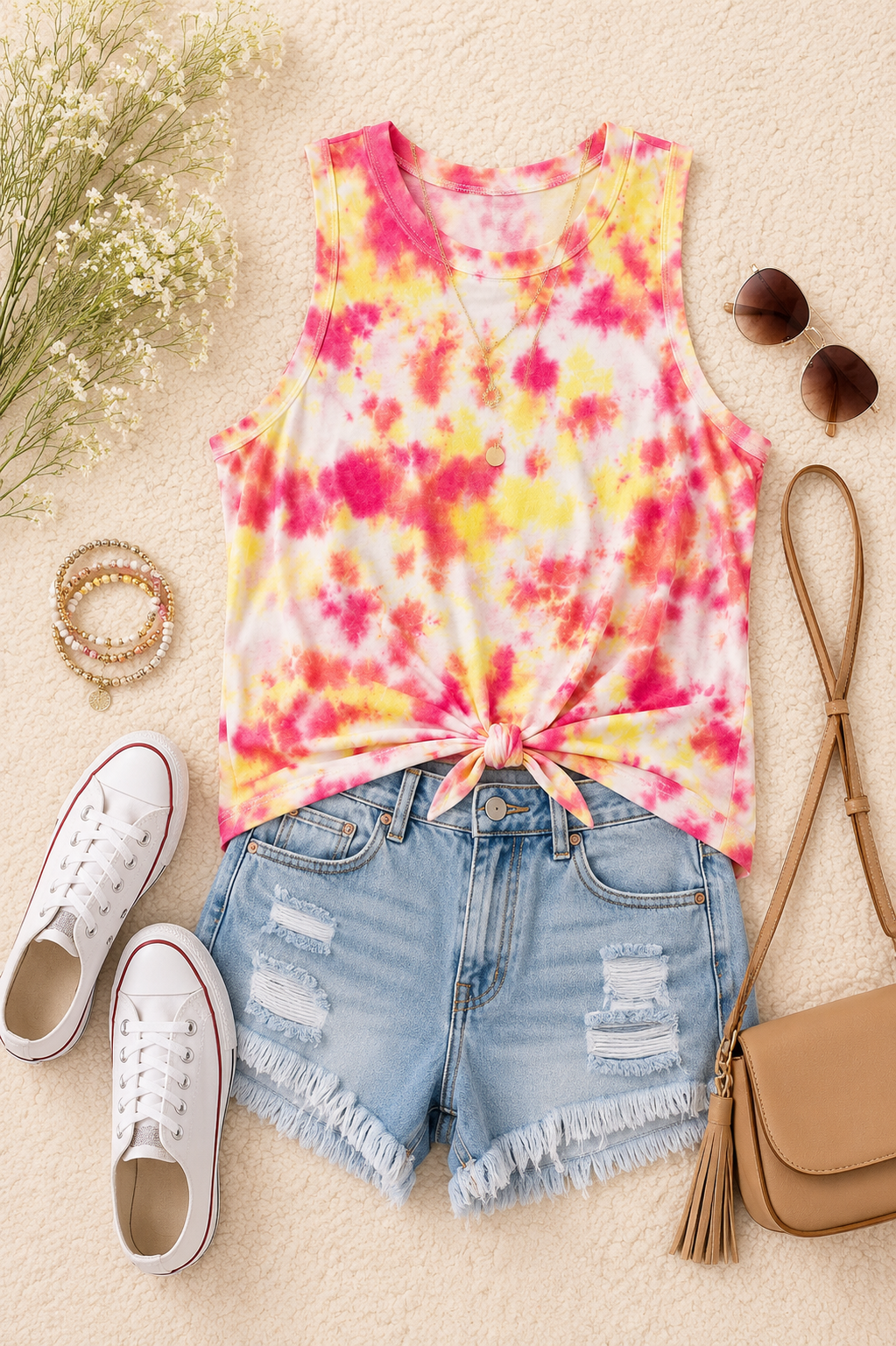 Cotton Candy Glow Tie-Dye Tank