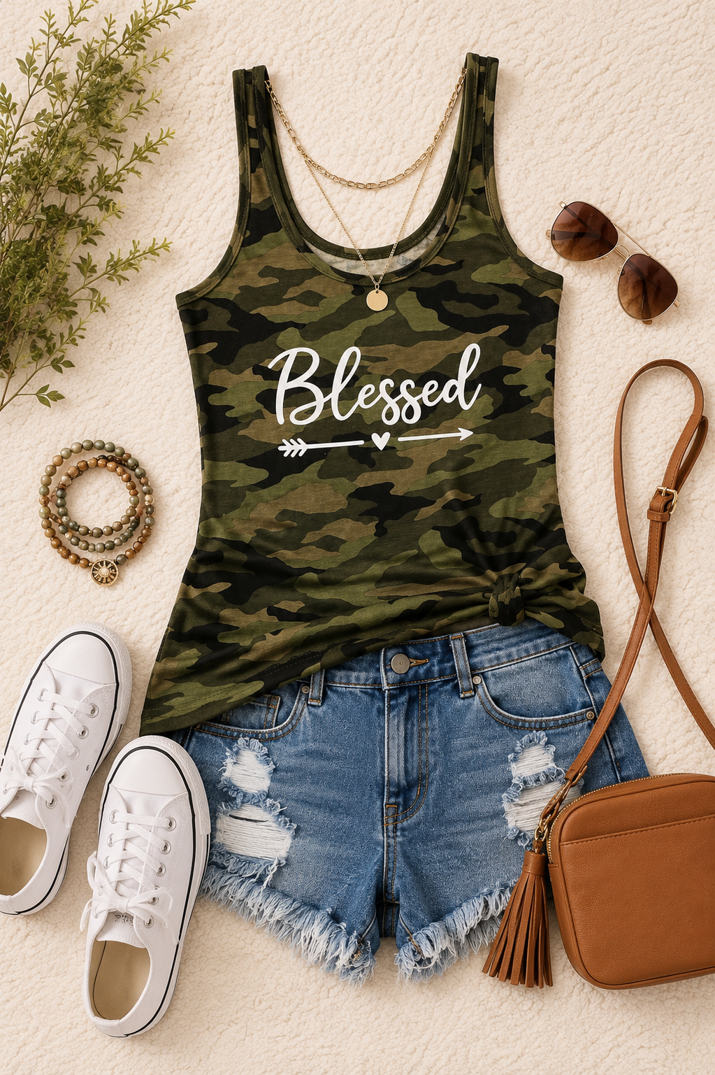 Blessed & Bold Camo Tank
