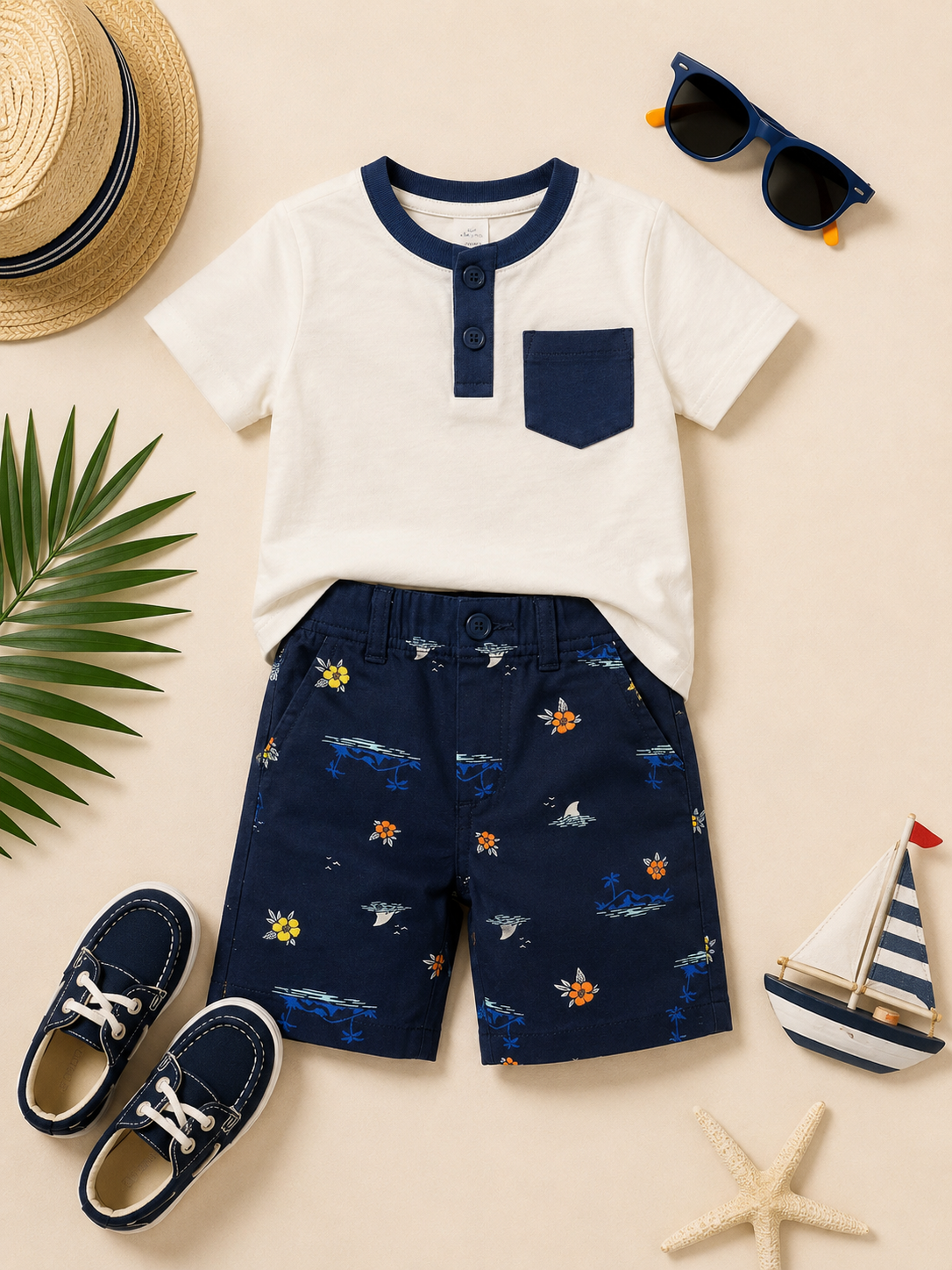 Seaside Explorer Printed Shorts