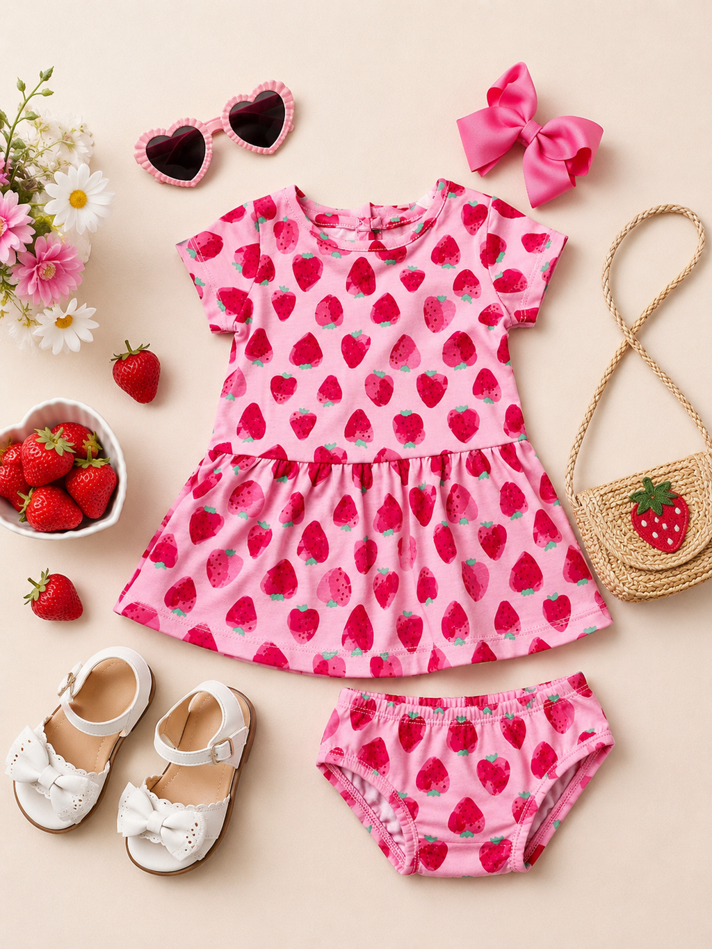 Berry Sweet Dreams Dress & Bloomer Set