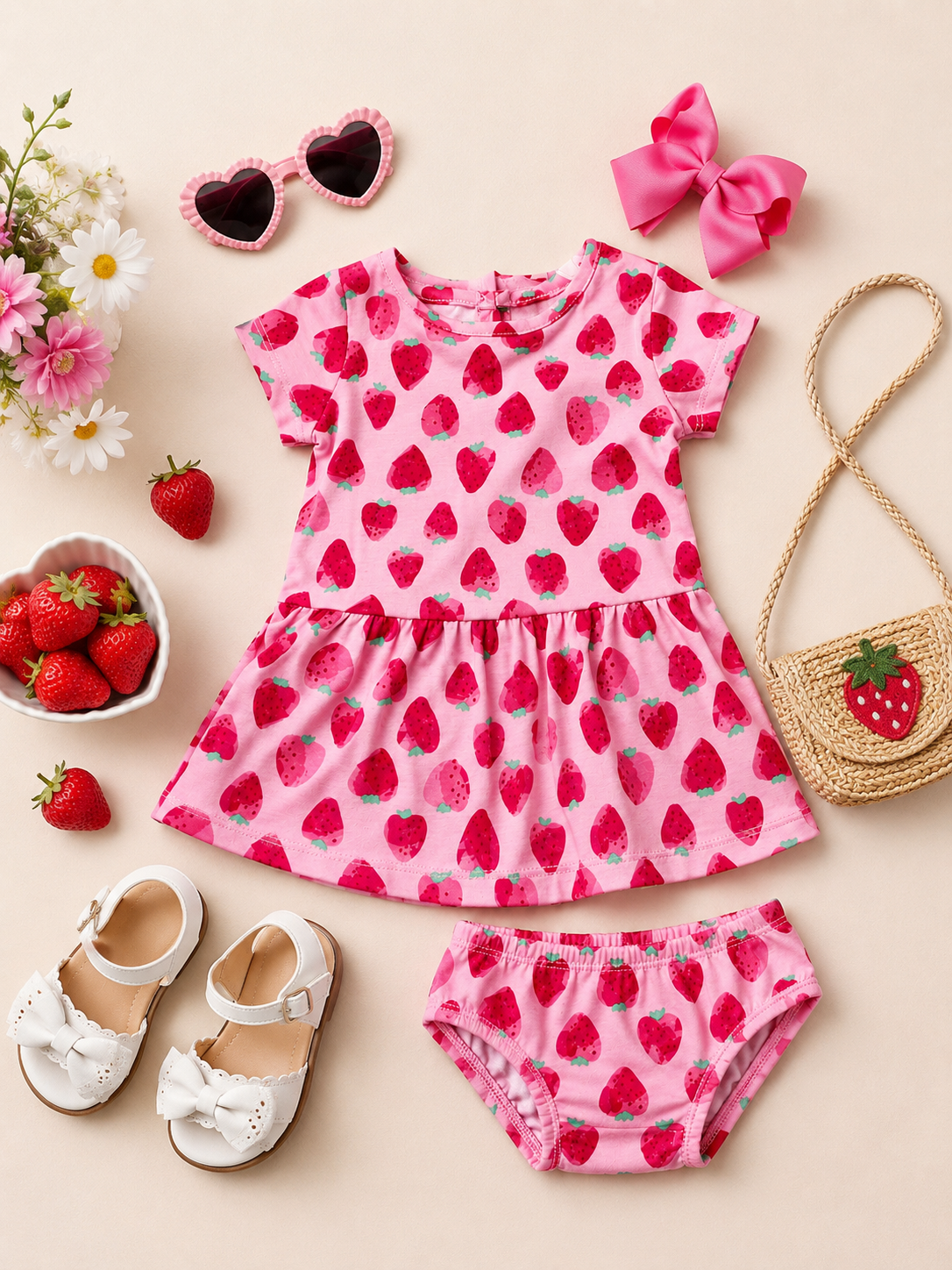 Berry Sweet Dreams Dress & Bloomer Set