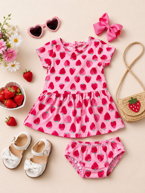 Berry Sweet Dreams Dress & Bloomer Set