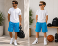 Blue Horizon Mesh Athletic Shorts