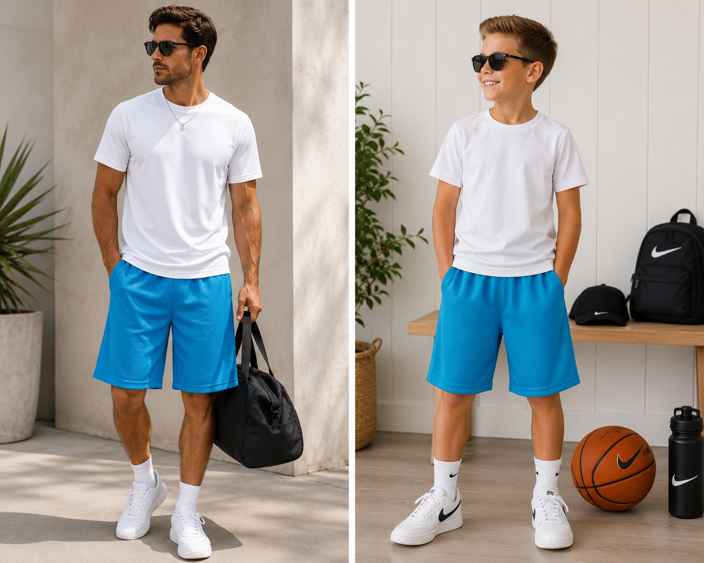 Blue Horizon Mesh Athletic Shorts