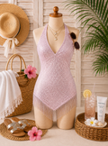 Rosewater Glam Swim Dress One Piece