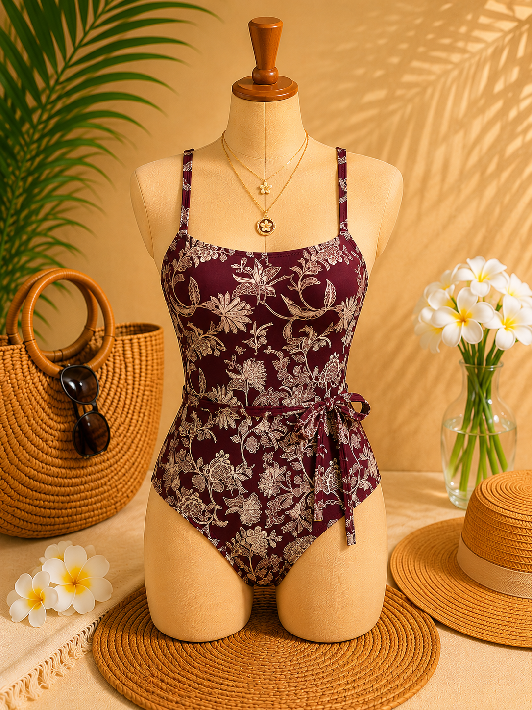 Plum Garden One-Piece
