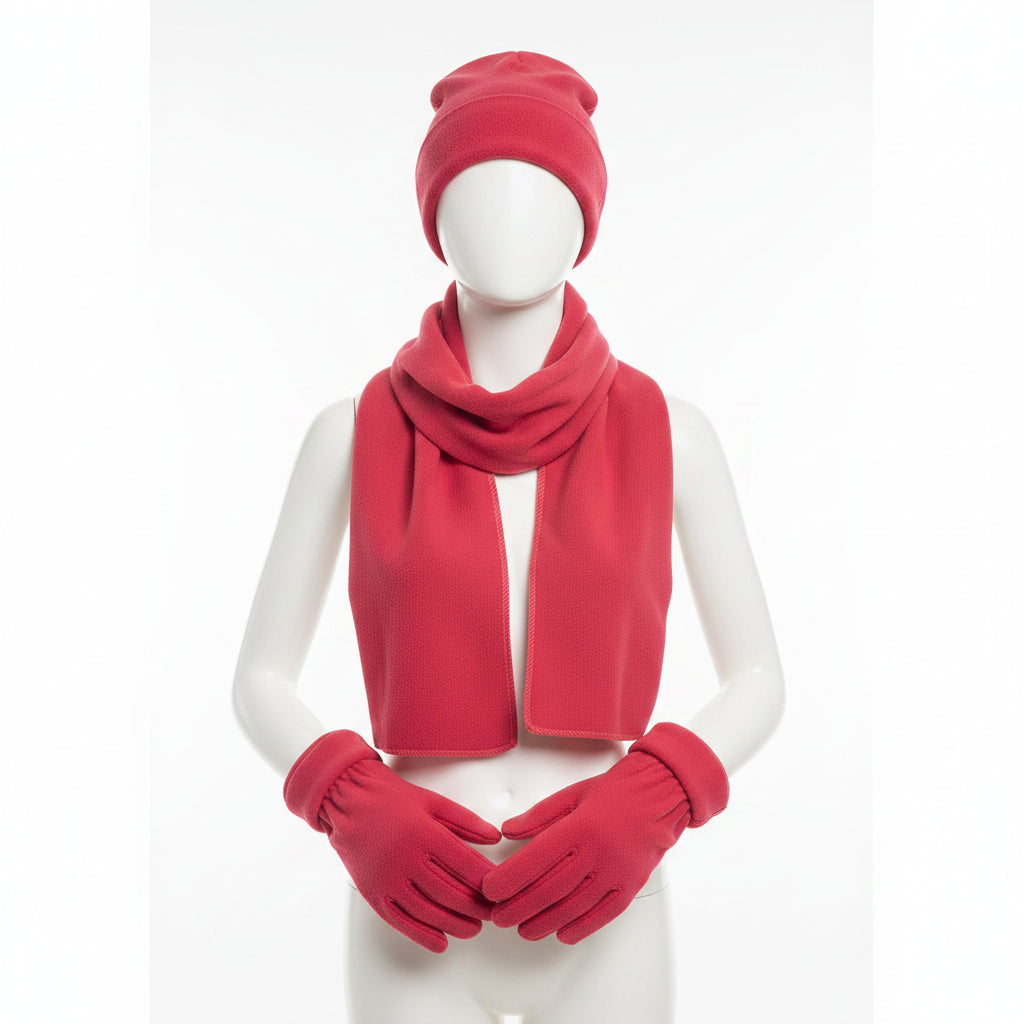 Ladies Winter Red Hat/Scarf An Glove Set