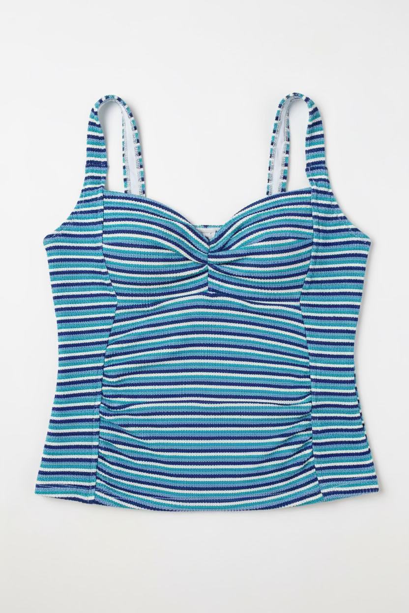 Coastal Breeze Textured Tankini Top Ladies swimsuit (TOP ONLY)
