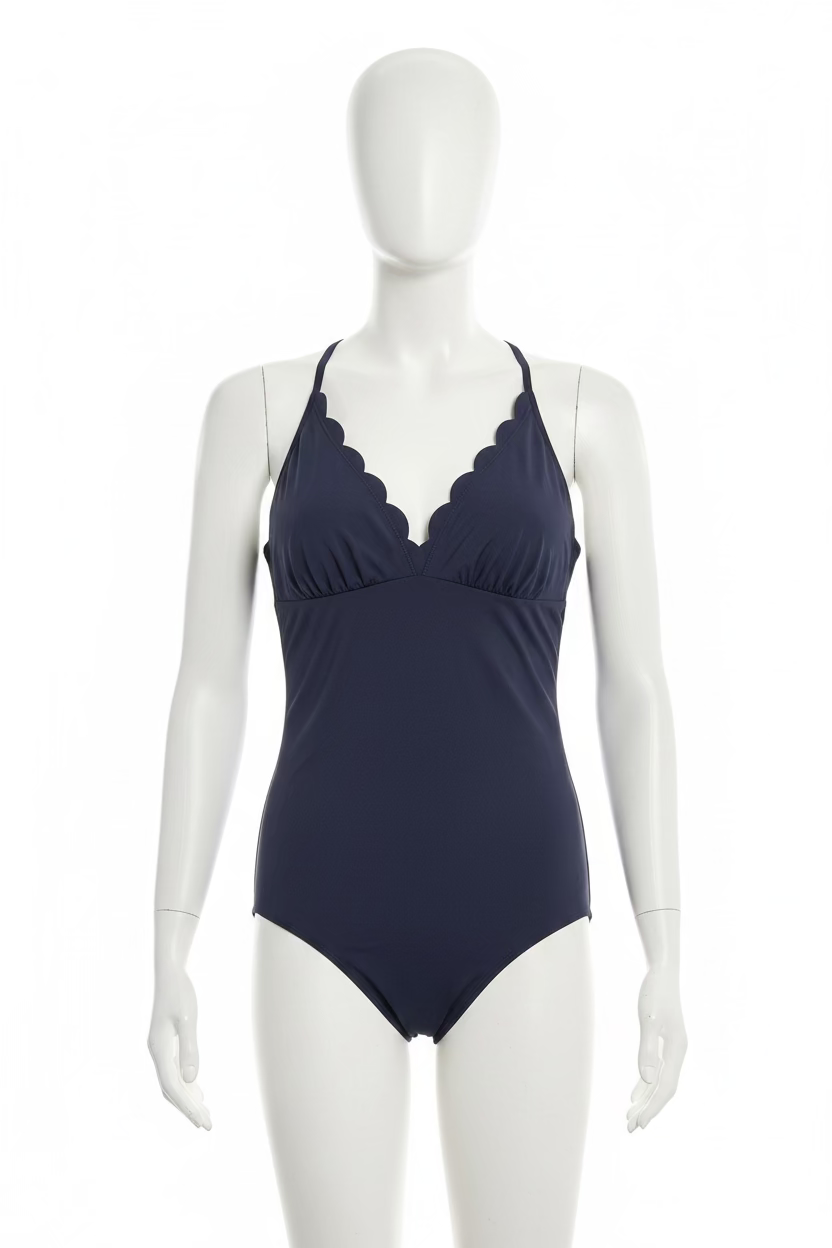 Navy Siren Scallop Swimsuit
