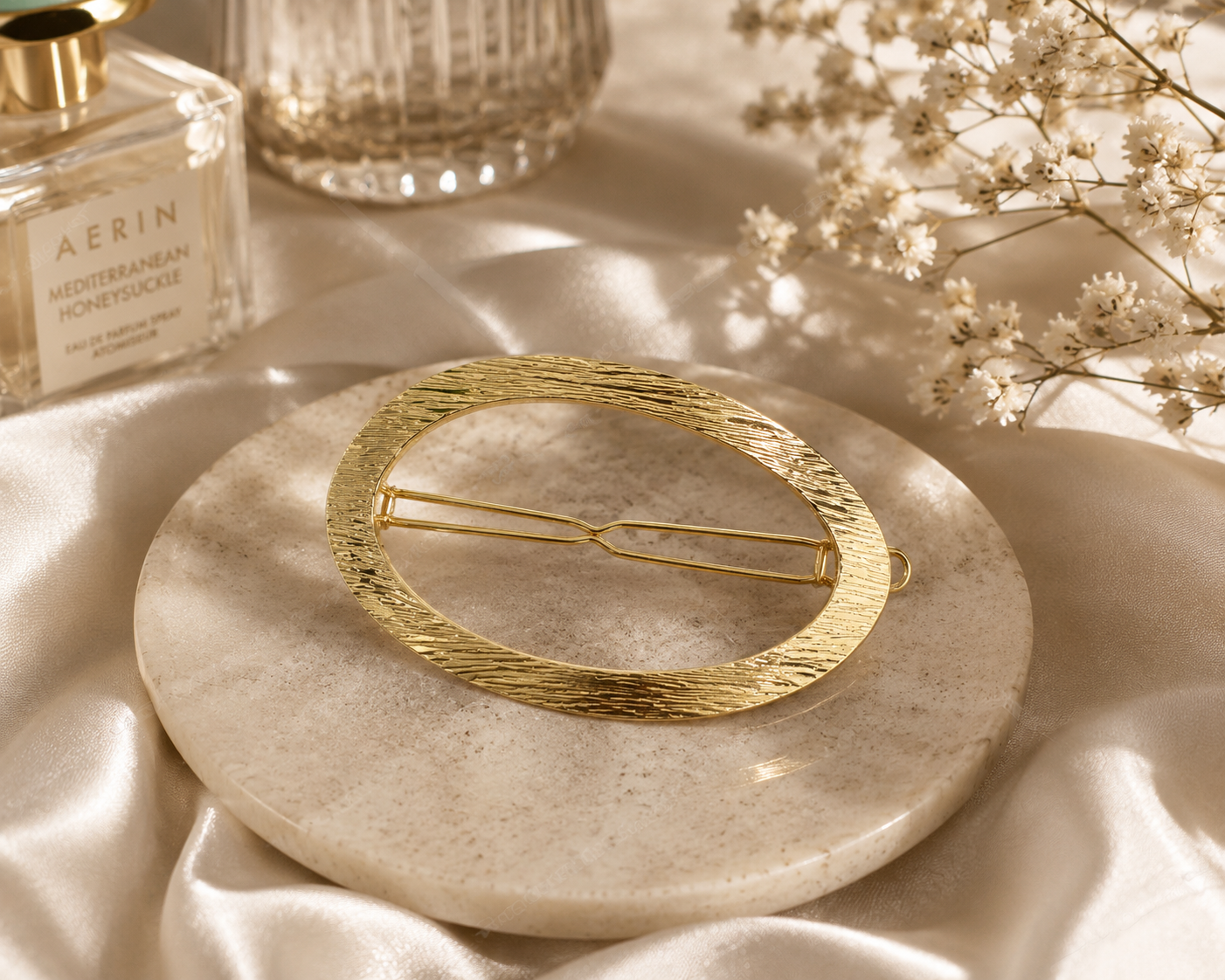 Gold Oval Hair Barrette