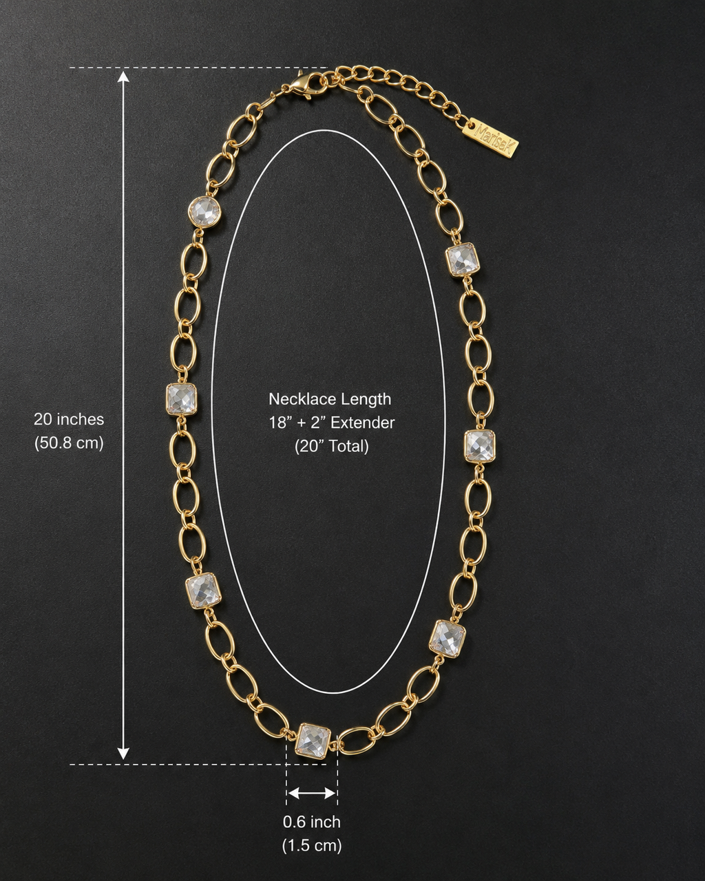 Luxe Gold Crystal Link Necklace