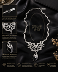 Midnight Elegance Silver Statement Necklace