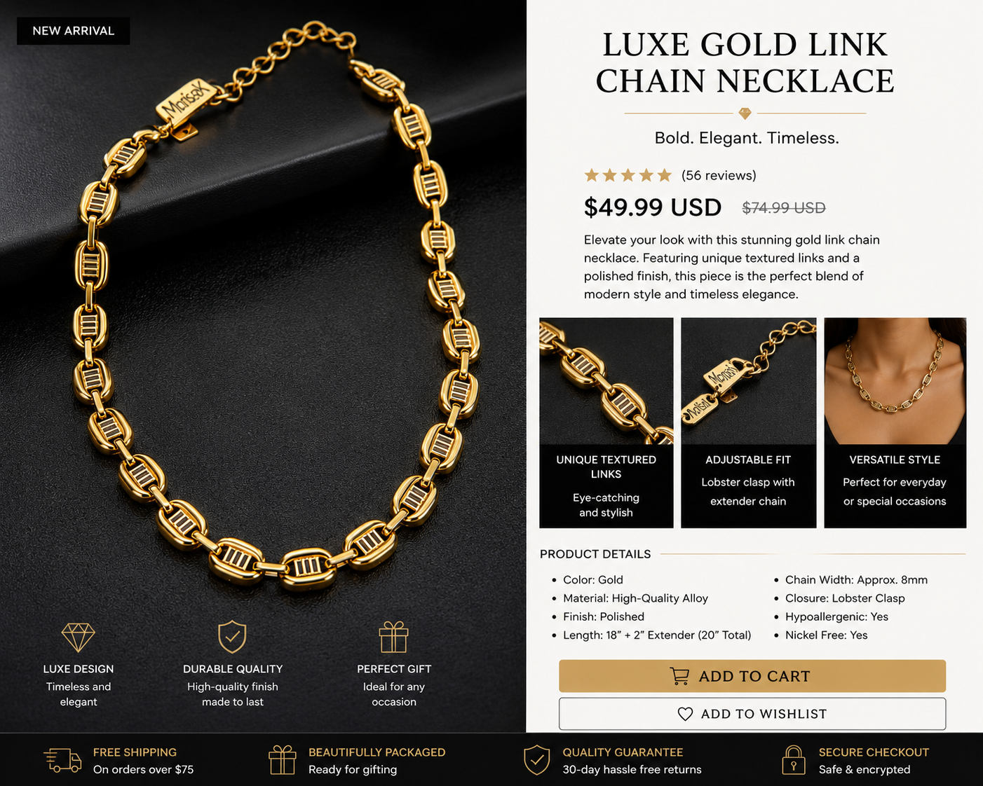 Luxe Gold Link Chain Necklace