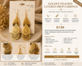 Golden Filigree Layered Drop Earrings