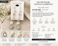 Silver Pearl Dangle Earrings
