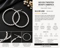 Silver Twisted Hoop Earrings