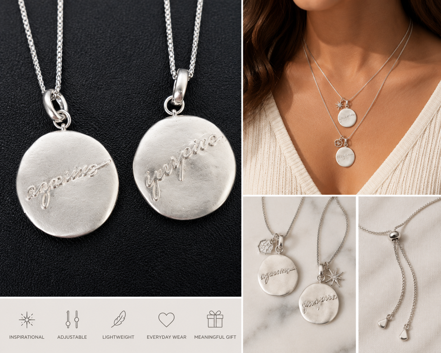 Silver Inspiration Disc Necklace Collection