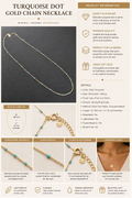 Turquoise Dot Gold Chain Necklace