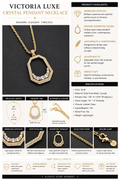 Victoria Luxe Crystal Geometric Pendant Necklace – Gold Tone